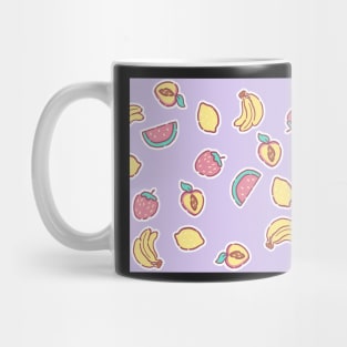 Pastel Mini Fruit on Purple Mug